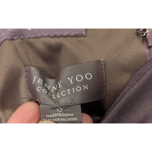 Jenny Yoo Demi Convertible Jersey Knit Column Dress in Smokey Amethyst Size 12 - Picture 11 of 12